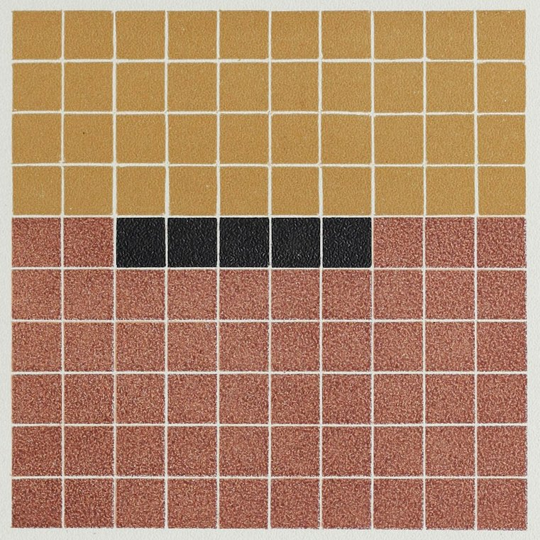 Plate LXXVII from Color Problems (1902): an antique Persian rug translated into a grid of color proportions.