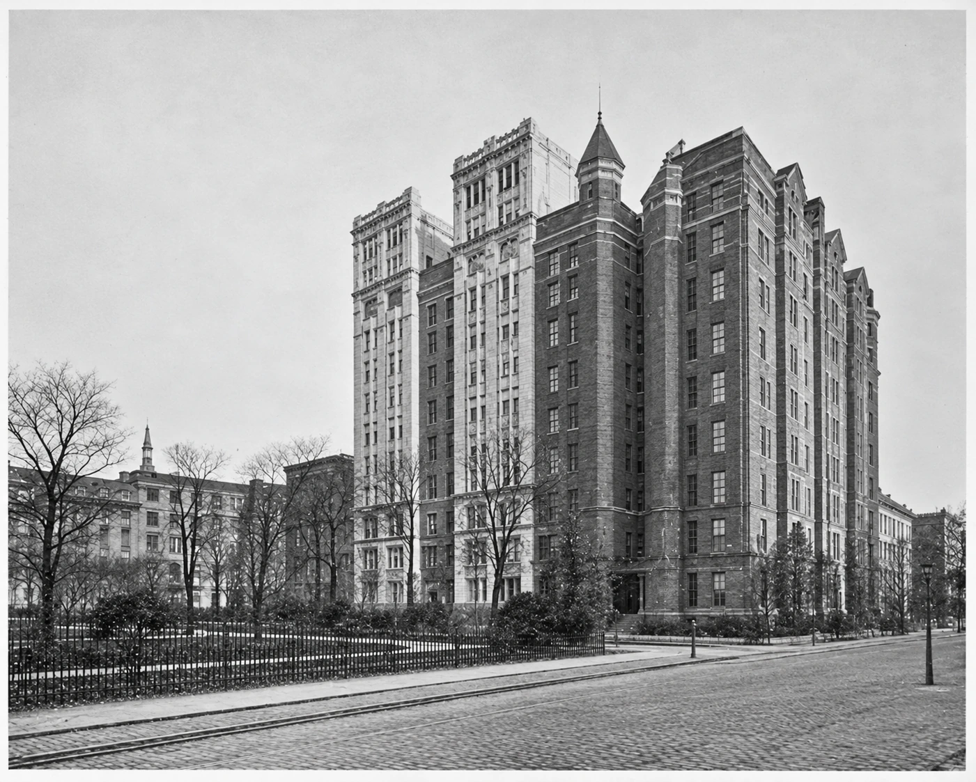 Nos. 36 and 34 in 1911, with the darker brick Gramercy at right