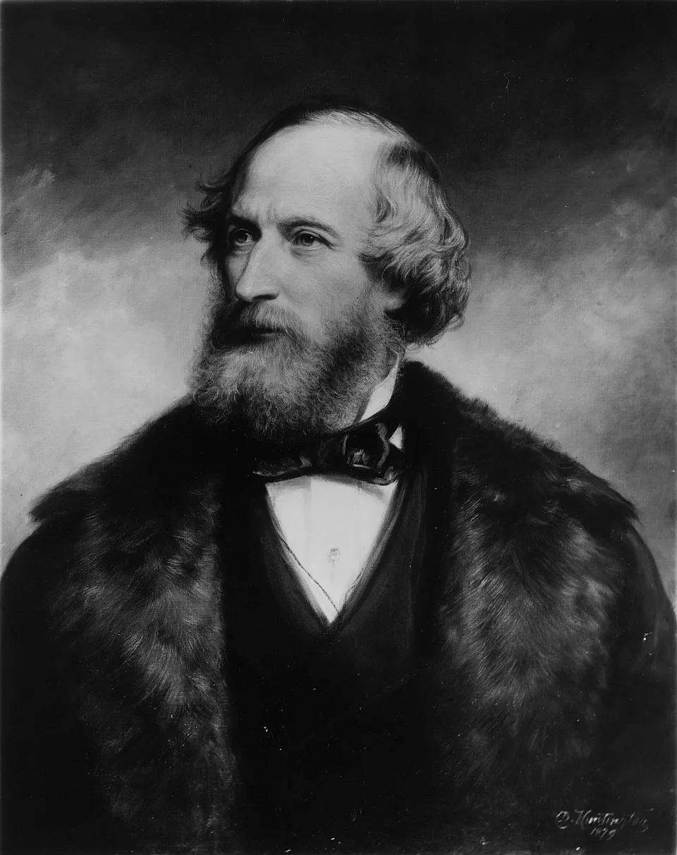 Detail of Daniel Huntington’s 1879 portrait of Cyrus W. Field.