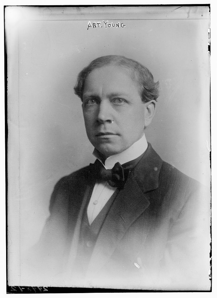 Art Young in a suit and bow tie, in a Bain News Service portrait