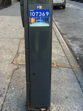 Parking meter 107369 with the graffiti removed.