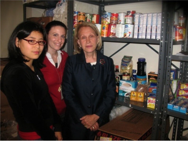 Alexandra Clark, Hania Schwartz and Arlene Harrison at the Kenmore pantry.