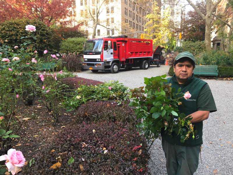 Park caretaker Amando Flores during preparations for winter, featured in November 2016.