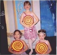 Julia Opatrny and two fellow angel dancers in NYTB’s Nutcracker, pictured in the report of the Block Association’s December 11, 2005 outing.
